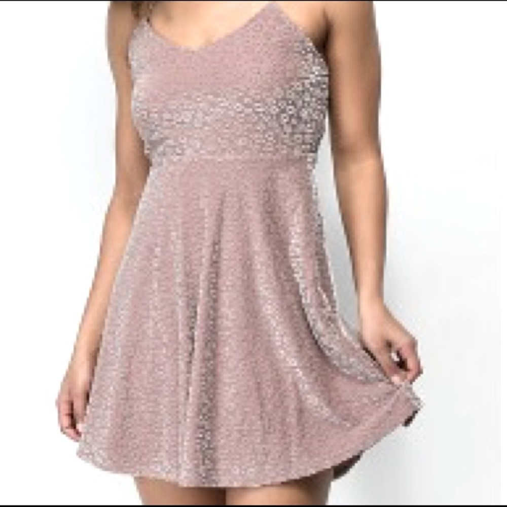 Velvet dusty pink mauve dress